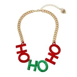 Discount 👏 Betsey-Johnson Necklaces & Pendants Betsey Johnson HO HO HO Gold-Tone Curb Chain Necklace 😉