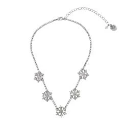 Coupon 🔔 Betsey-Johnson Necklaces & Pendants Betsey Johnson Multi Snowflake Rhodium-Plated Necklace 👍