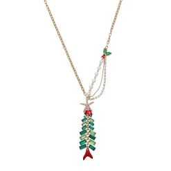 Cheapest ๐งจ Betsey-Johnson Necklaces & Pendants Betsey Johnson Holly Fish Pendant Long Necklace ๐