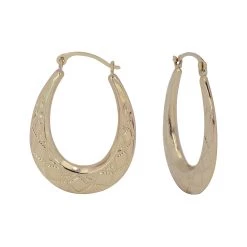 Top 10 🔥 Candela 14kt. Yellow Gold Oval Quilted Hoop Earrings 🎉