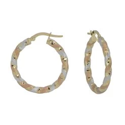 Outlet ✔️ Candela 14kt. Tri-Tone Hoop Earrings ✔️