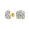 Coupon 👏 Earrings Candela Gold Over Silver Crystal Pave Cushion Studs 🥰