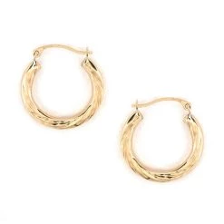 Best reviews of ❤️ Candela 14kt. Twist Square Diamond Cut Hoop Earrings ✔️