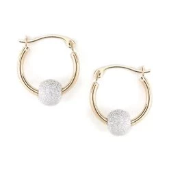 Hot Sale 🥰 Candela 14kt. 15mm Stardust Bead Hoop Earrings 😀