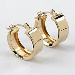 Coupon 🎁 Earrings Candela 14kt. Yellow Gold Wide Hoop 🛒