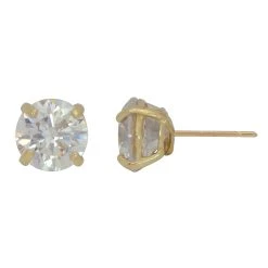 Cheapest 👍 Candela 14kt. Yellow Gold 9mm Cubic Zirconia Round Stud Earrings 🔥