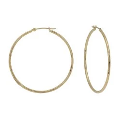 Flash Sale 😀 Candela 14kt. Yellow Gold 2in. Single Row Polished Hoop Earrings 👍