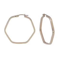 Hot Sale 👏 Candela 14kt. Yellow Gold Pentagon Polished Hoop Earrings 🔥