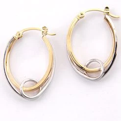 Discount ❤️ Candela 14kt. Silver And Gold Hoop W/Loop Earrings 🥰
