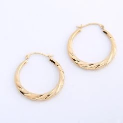 Outlet 🧨 Candela 14kt. Swirl Puffed Hoop Earrings 😉