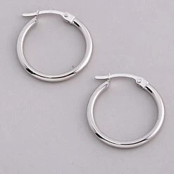 Best Pirce ✔️ Candela 14kt. White Gold Hoop Earrings 👍