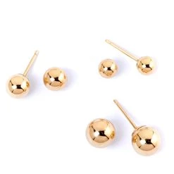 Deals 😀 Candela Set Of Three 14kt. Ball Stud Earrings 💯