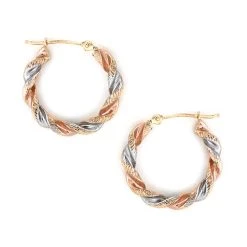 Cheap ✨ Candela 14kt. Tri-Tone Twisted Hoop Earrings 🎉