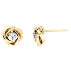 Outlet 🌟 Candela 14kt. Yellow Gold Love Knot Stud Earrings ⭐