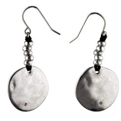 Wholesale 🧨 Bella-Uno Bella Uno Silver Disc Drop Earrings 🔥