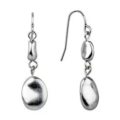 Flash Sale 🥰 Bella-Uno Bella Uno Silver-Tone Double Oval Fishhook Drop Earrings 🎉