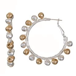 Cheapest 🥰 Bella-Uno Bella Uno Two-Tone Wrap Beaded Hoop Earrings ⌛