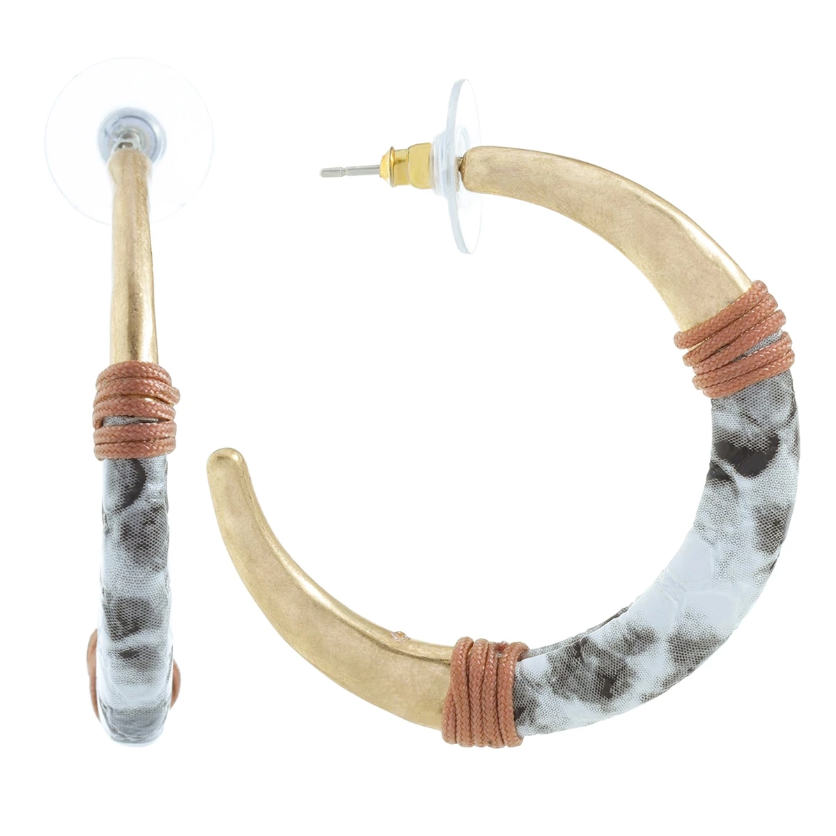 Wholesale ๐ Bella-Uno Bella Uno Worn Gold Leather And Metal Hoop Earrings ๐คฉ 1 Wholesale ๐ Bella-Uno Bella Uno Worn Gold Leather And Metal Hoop Earrings ๐คฉ