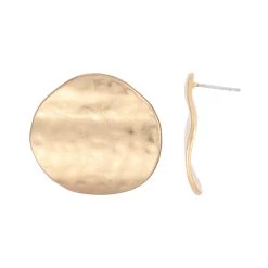 Flash Sale 🔔 Bella-Uno Bella Uno Worn Gold-Tone Round Disc Post Earrings 👍