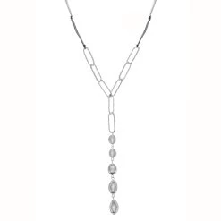 New ✔️ Bella-Uno Necklaces & Pendants Bella Uno Worn Silver-Tone Drop Y-Necklace 🛒