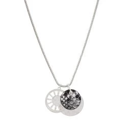 Top 10 ⭐ Bella-Uno Necklaces & Pendants Bella Uno Worn Silver Double Pendant Necklace 🔥