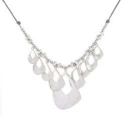 Coupon ❤️ Bella-Uno Necklaces & Pendants Bella Uno Worn Silver Gradual Teardrop Collar Necklace ✨