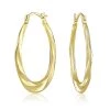 Promo 🎁 Candela 14kt. Oval Hoop Earrings With Fluted Detail 🤩
