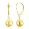 New 👍 Candela 14kt. Gold Dangle 8mm Ball On Lever Back Earrings 🧨