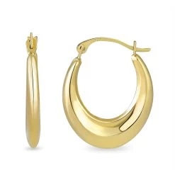 New 😍 Candela 14kt. Oval Hoop Earrings W/ Modern Knife Edge Silhouette 😀