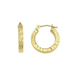 Flash Sale 🤩 Candela 14kt. Gold 2.5x16mm Diamond Cut Hoop Earrings ⭐