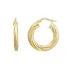 Best Pirce ❤️ Candela 14kt. Gold 4x22mm Oval Twisted Hoop Earrings 🌟