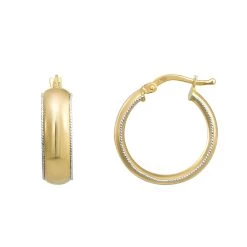 Coupon 🎁 Candela Two-Tone 14kt. 5.8x20mm Hoop Earrings 😀