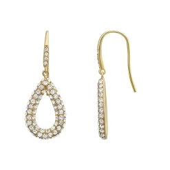 Discount 🔔 Candela Gold Over Silver Crystal Crystal Teardrop Dangle Earrings 🌟