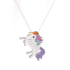 Buy ✨ Necklaces & Pendants Candela Sterling Silver Multicolor Crystal Horse Necklace 🛒