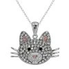 Outlet 👍 Necklaces & Pendants Candela Sterling Silver Swarovski® Crystal Cat Face Pendant 👏