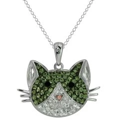 Flash Sale 🤩 Necklaces & Pendants Candela Swarovski® Crystal Sterling Silver Cat Face Pendant 🛒