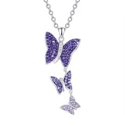 Deals 🥰 Necklaces & Pendants Candela Kids Sterling Silver Purple Gradient Butterfly Pendant 🔔