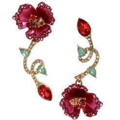 Brand new ✨ Betsey-Johnson Betsey Johnson Opulent Floral Mismatch Drop Earrings 🎁