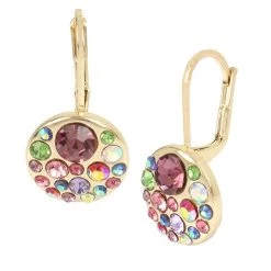Coupon 🎁 Betsey-Johnson Betsey Johnson Mixed Stone Cluster Round Drop Earrings ✨